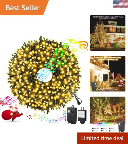 Versatile 105ft Motion Sensor LED Christmas Lights – 6 Modes for Indoor/Outdoor