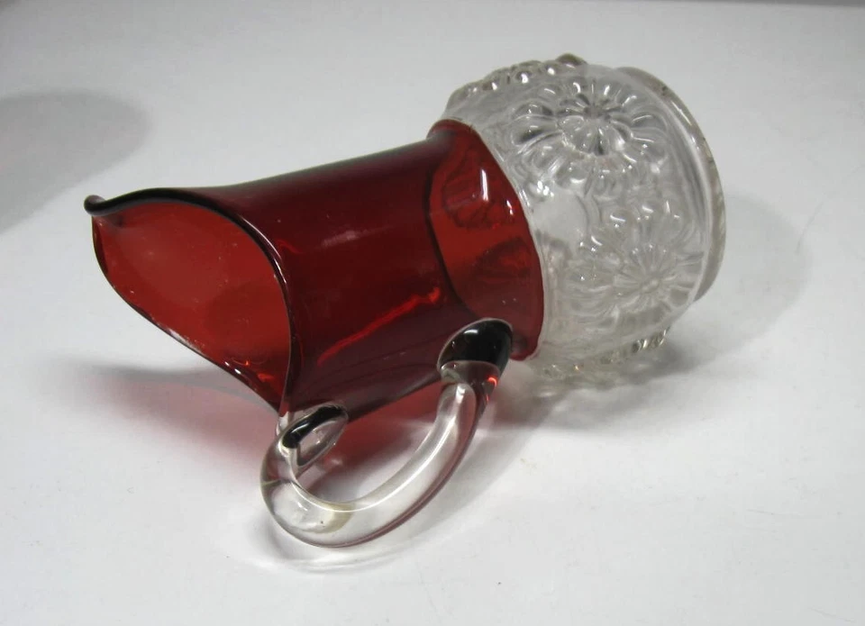 EAPG *** RIVERSIDE GLASS/DOUBLE DAISY = RUBY STAINED = CREAMER - Image 4 of 4