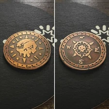 SEA OF THIEVES Pirate Coin 1.5” Laser Engraved Custom Copper Golf Ball Marker!