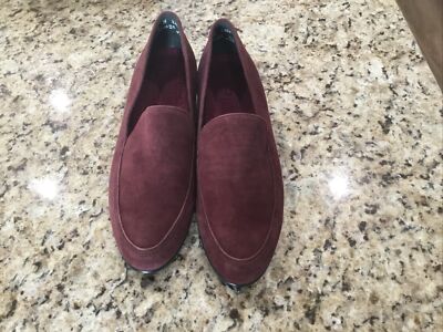 Munro Burgundy Flat Suede Loafers. New Without Box