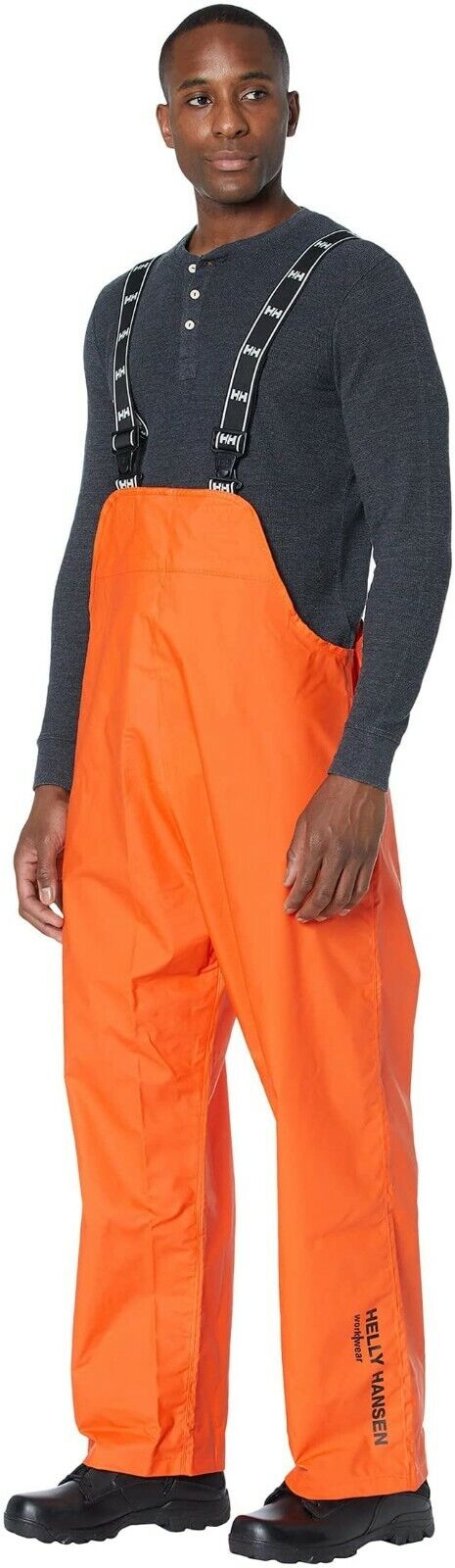 Helly-Hansen Workwear Mandal Waterproof Bib Overalls for Men, Size Large, Orange