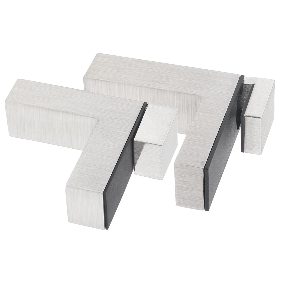 Paquete de 2 soportes de estante de vidrio de níquel cepillado ajustable estante flotante Ho... - Imagen 2 de 4