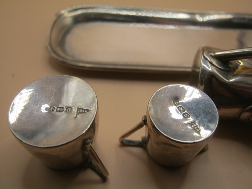 Birmingham 1907 Sterling Silver Miniature 4 Piece Coffee Set By Walker & Hall - Picture 3 of 5
