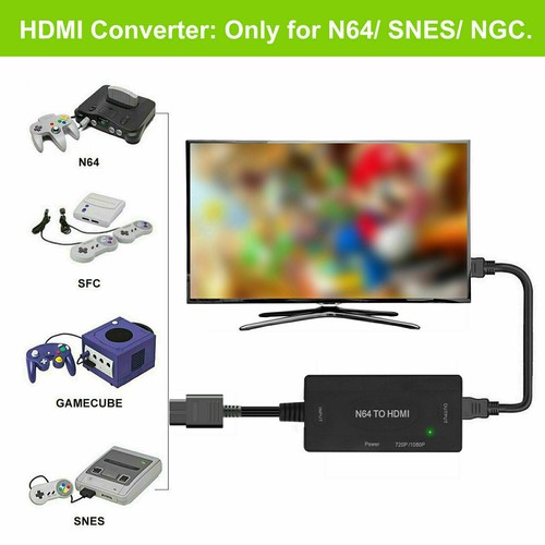 N64 To HDMI Converter Adapter HD Link Cable for Nintendo Gamecube Super NES SNES - Picture 5 of 10