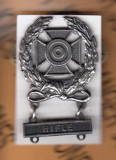US Army EXPERT w/ RIFLE bar Marksmanship Brushed award badge 1/20 SF c/b