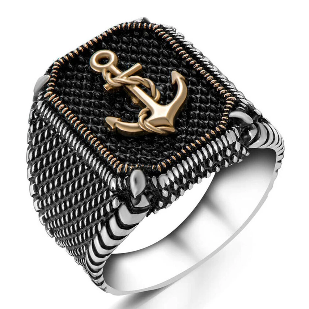 Massiver Anker Ring Handgefertigt Aus Silber