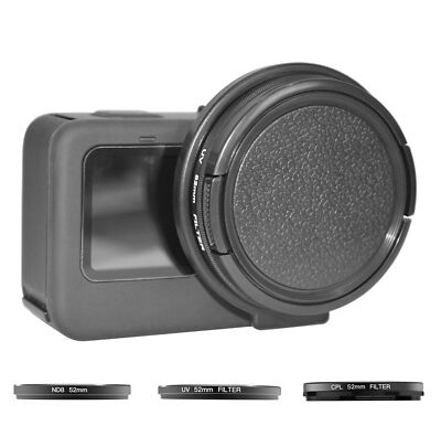 52mm UV CPL ND8 Lens Filter with Adapter Ring for GoPro Hero 9/10/11//12/13
