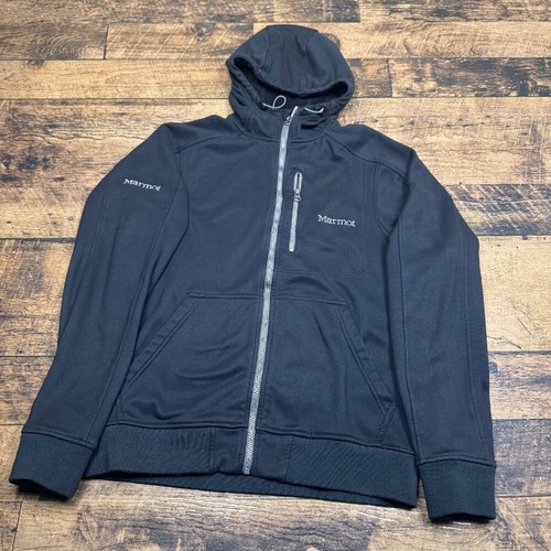Marmot Full Zip Hoodie Jacket Softshell Lightweight Black Small Gorp