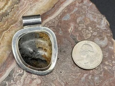 estate, Citial Castillo sterling and Rhyolite Jasper slide pendant, 23.5 G