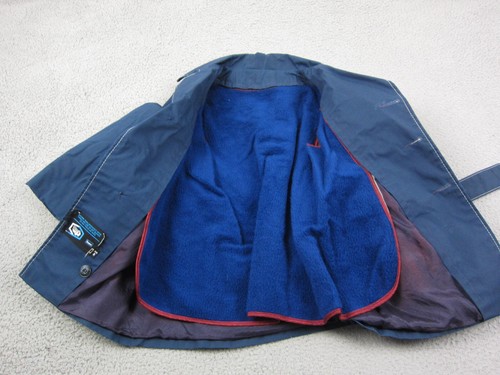 Vintage Sears Disco Jacket Youth Size 8 Blue Trench 60s 70s Boys Coat Overcoat - Picture 12 of 16