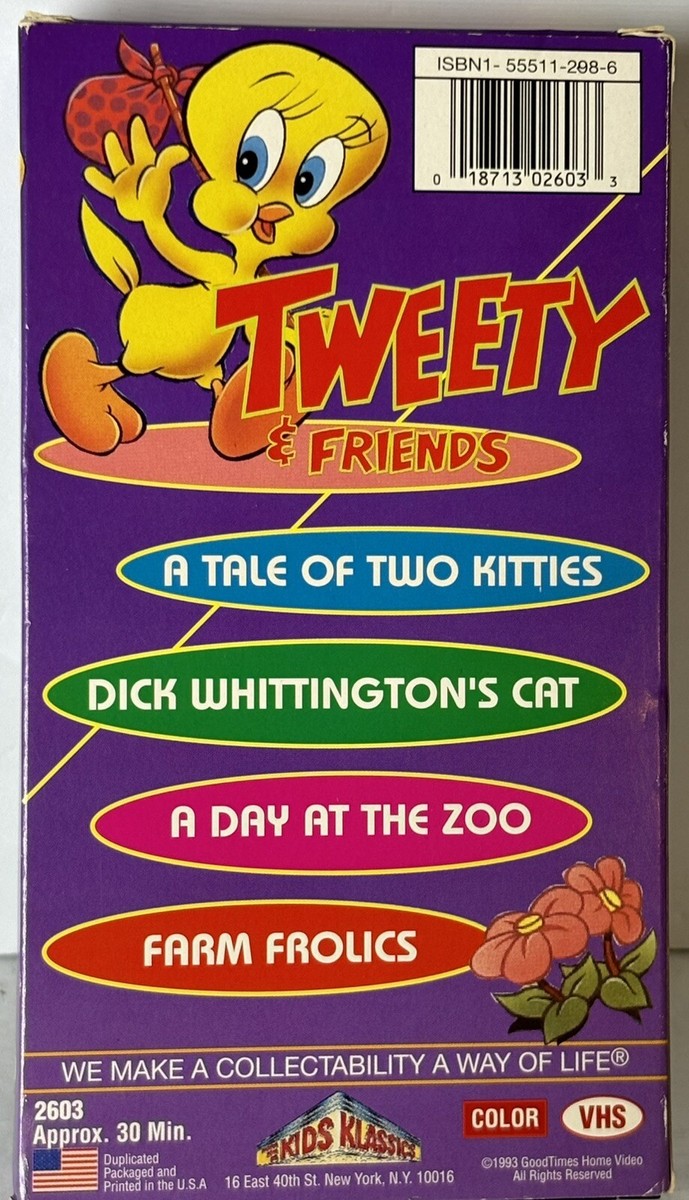 Tweety & Friends: 4 Color Animated Cartoons (VHS, 1993