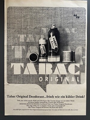 Tabac Original Deodorant 60s retro Original 1968 Vintage Advert Werbung Reklame