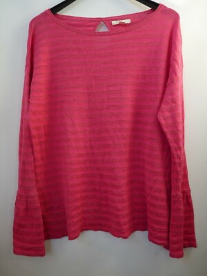 Springfield shirt jumper top casual look womens size xl pink stripe
