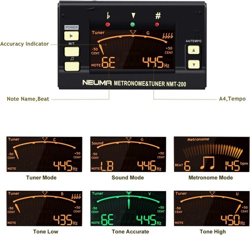 NEUMA NMT-200 US 3-1 Metronome Tuner Generator Guitar, Bass, Violin, Ukulele, - Picture 2 of 7