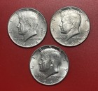 Lot of Three (3) 1964 Kennedy 90% Silver Half Dollars, Lightly Circulated.