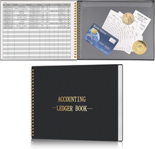 HAUTOCO Accounting Ledger Book for Small Business Bookkeeping Home Black