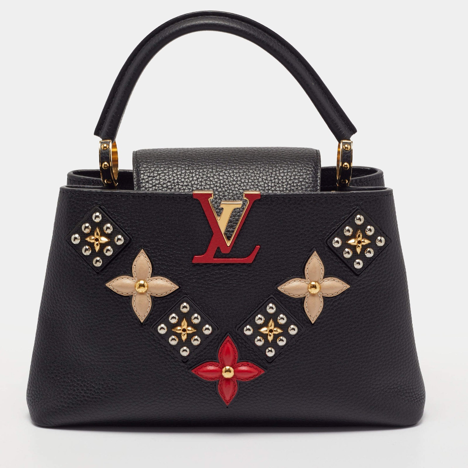 Louis Vuitton Capucines Flower Smile PM Black Leather Bag