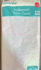 Celebrate Iridescent Plastic Tablecloth Rectangular 54x108in Solid