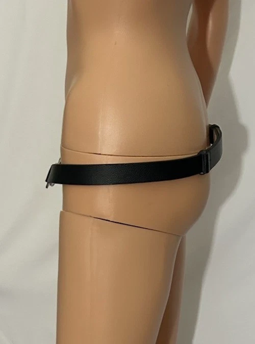 Cinturón de cuero negro ajustable Chico’s para mujer anillo plateado talla pequeña mediana nuevo sin etiquetas Foto 4 de 4