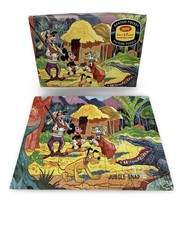 Vintage Jaymar Walt Disney Jungle Snap Pocket Puzzle Complete w Box Mickey 1962