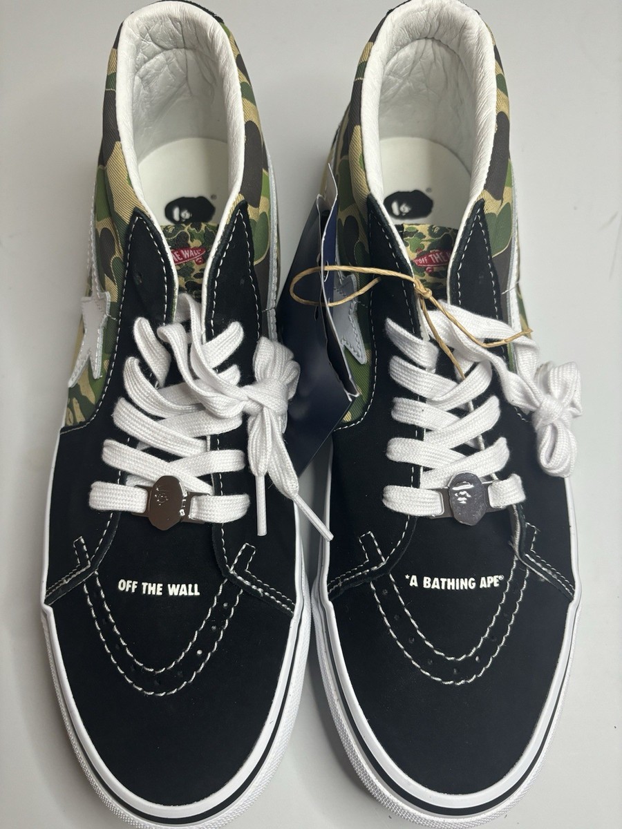 Vans Bape X Sk8 Mid 83 Abc Camo VN000MZGCX3 Men's Sz 11.5 New 100