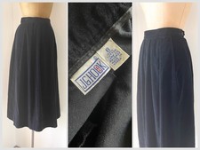Vintage  80s JG Hook Black Velvet Boot Skirt Holiday Midi Skirt Cotton S