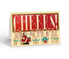 Cheers! Funny Wine Christmas Cards - 12 Cards w/Envelopes - 6.25" x 4.5"