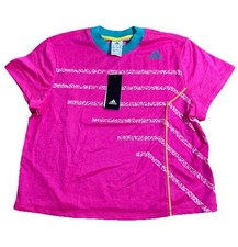 adidas Retro Seasonal Womens Tee T-Shirt Neon Pink Size Small NWT