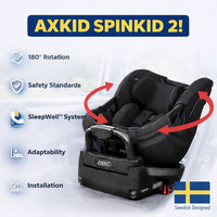 Axkid Spinkid 2 180° Rotating Rear Facing Baby/Toddler/Child Car Seat *SWEDISH*