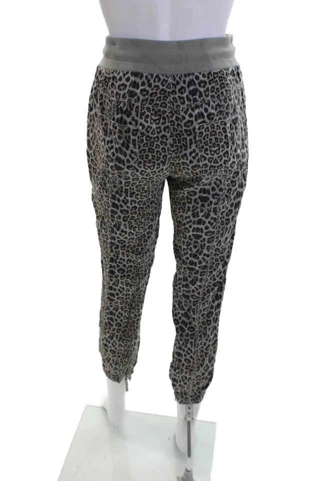 Pantalones informales Marrakech para mujer de algodón con cordón estampado de animales verdes talla S Foto 3 de 4