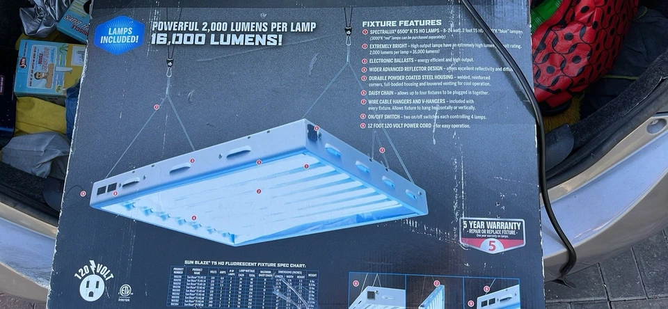 Sun Blaze 28 T5 Hight Output 12 Volt Flourecent Light 8 Bulbs powerhul 2000 lumi - Image 2 of 4