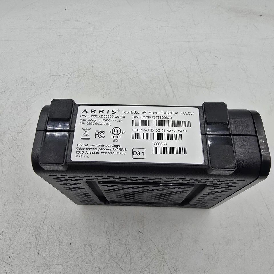 ARRIS Touchstone CM8200A Cable Modem Router 1GBs 3.1 DOCSIS Tested Works No Pwr - Image 2 of 4