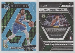2024 Panini Mosaic City Edition Fluorescent Blue Prizm /75 Giannis Antetokounmpo