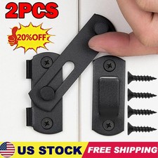 Heavy Duty Barn Door Lock 180 Flip Sliding Latch Lock Stainless Steel Matte Bla