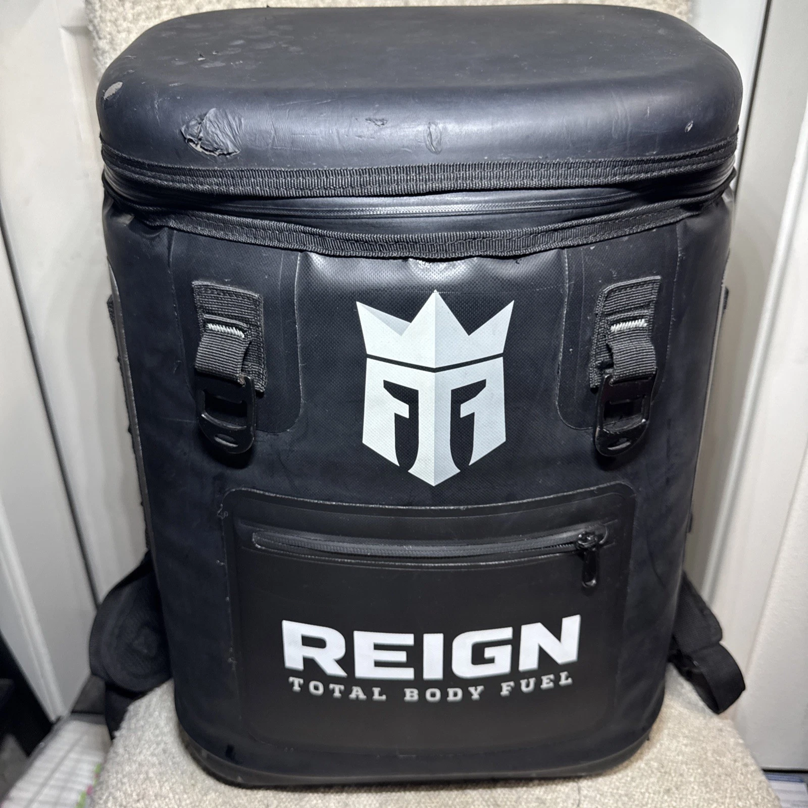 Reign Total Body Fuel Energy Drink Insulated Cooler Backpack, Black