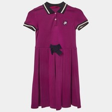 CH Carolina Herrera Magenta Cotton Knit Pleated Mini Dress 10 Yrs