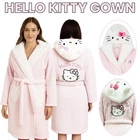 Hello Kitty Women’s Soft  Warm Borg Fleece Hooded Dressing Gown Gift Ex Store