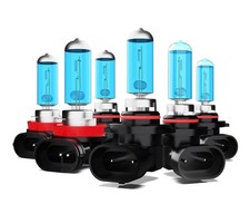 9005 High 9006 Low H11 Fog Lights Halogen Beam Headlight 6000k White - 6 Pack