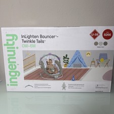 Ingenuity InLighten Baby Bouncer Seat Light Up Toy Bar Bunny Tummy Time