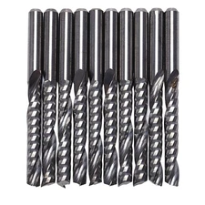 10Pcs Cnc Router Bits 3.175 X 22Mm Single Flute Spiral Carbide Cnc Router7898