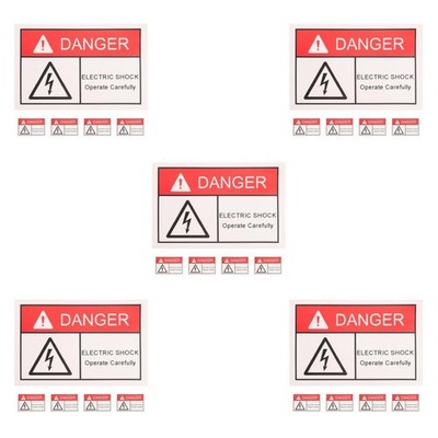 5 Pieces Elektrische Warnschilder Warnaufkleber Für Autos Warnzeichen