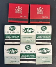 UNSTRUCK Vintage GRAND CENTRAL Drug Store/ WARSHAWS Market &PALL MALL Matchbooks
