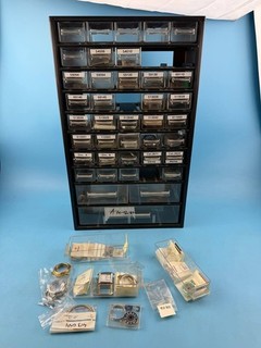 Watchmakers AS ETA Vintage Swiss Wristwatch Calibers Spare Parts Lot Cabinet