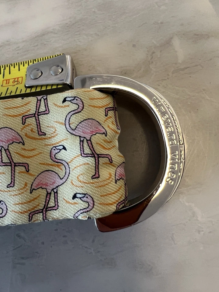 Cinturón flamenco rosa Vineyard Vines: talla mediana. Amarillo. GTH. Preppy. Seda Foto 3 de 4