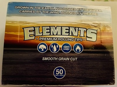 1 Box of 50 Elements Premium Rolling Tips  Chemical Free! 50 Per Pack