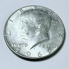 1969-D Kennedy Half Dollar 50c, 40% Silver, Circulated Coin Free Shipping #7391