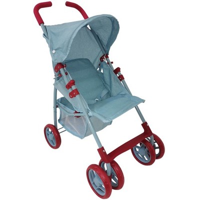 Baby Doll Stroller for Toddlers & Kids 6-8 Yrs | 28'' Light Denim Toy Stroller