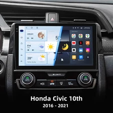 For Honda Civic 10th Android 14 Carplay Auto Car Radio Multimedia Video Player 