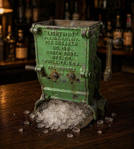 Antique North Bros Lightning Ice Breaker No 106 Cast Iron w/ Crank