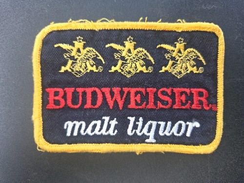 Budweiser Beer Malt Liquor Vintage Style Embroidered Uniform Patch 4 x 2.5 Inch